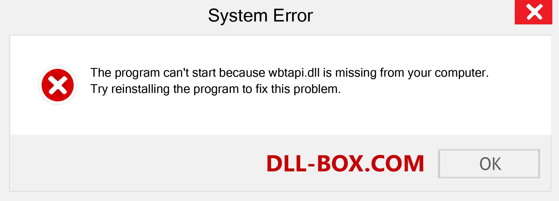  wbtapi.dll file is missing?. Download for Windows 7, 8, 10 - Fix  wbtapi dll Missing Error on Windows, photos, images